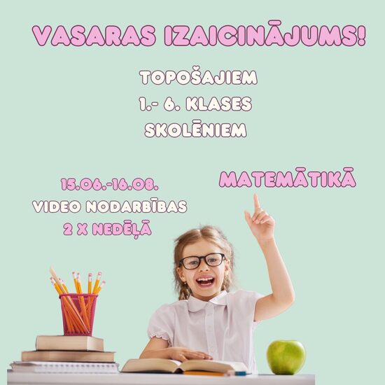 Vasaras video nodarbību izaicinājums "Esi gatavs skolai!"
